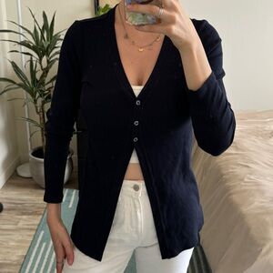 Elie Tahari navy blue button cardigan - small
